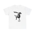 Chic Cat Silhouette Unisex Heavy Cotton Tee, Casual Wear, Gift for Cat Lovers,