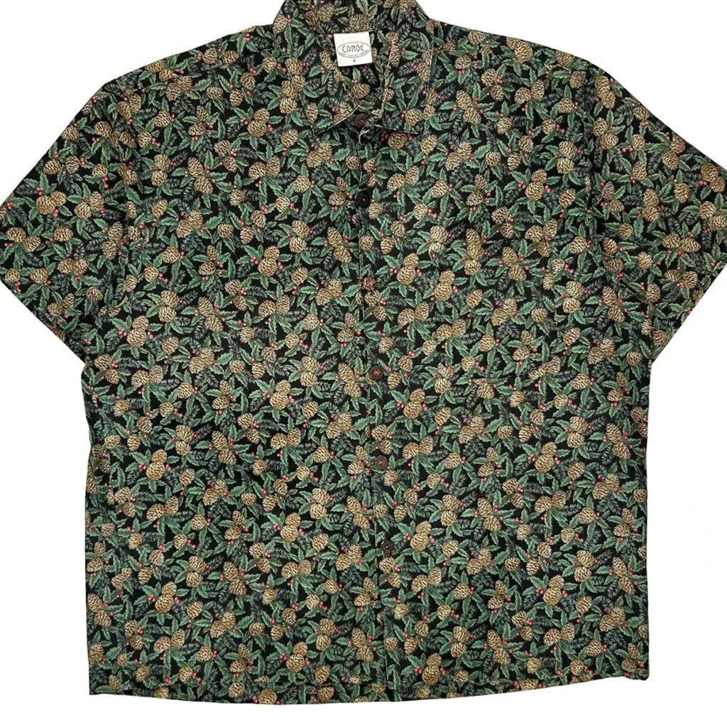 Canoe Christmas Hawaiian Shirt - Large Multicoloured Cotton