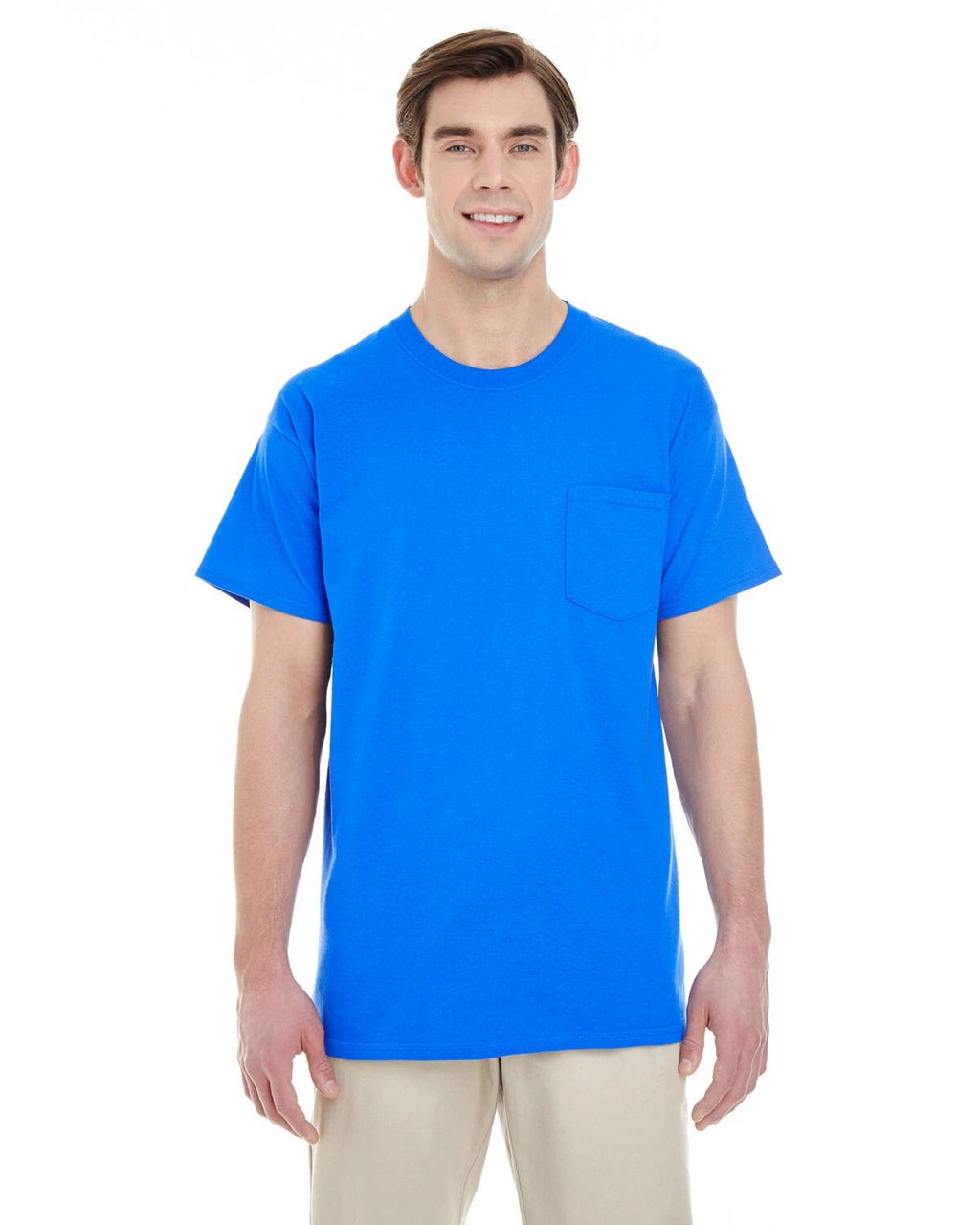 Gildan Adult Heavy Cotton 5.3 oz. Taped Neck Pocket T-Shirt G530 S-3XL