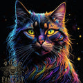 Fantasy Cat With Cool Colours 7 Mens T-Shirt 100% Cotton