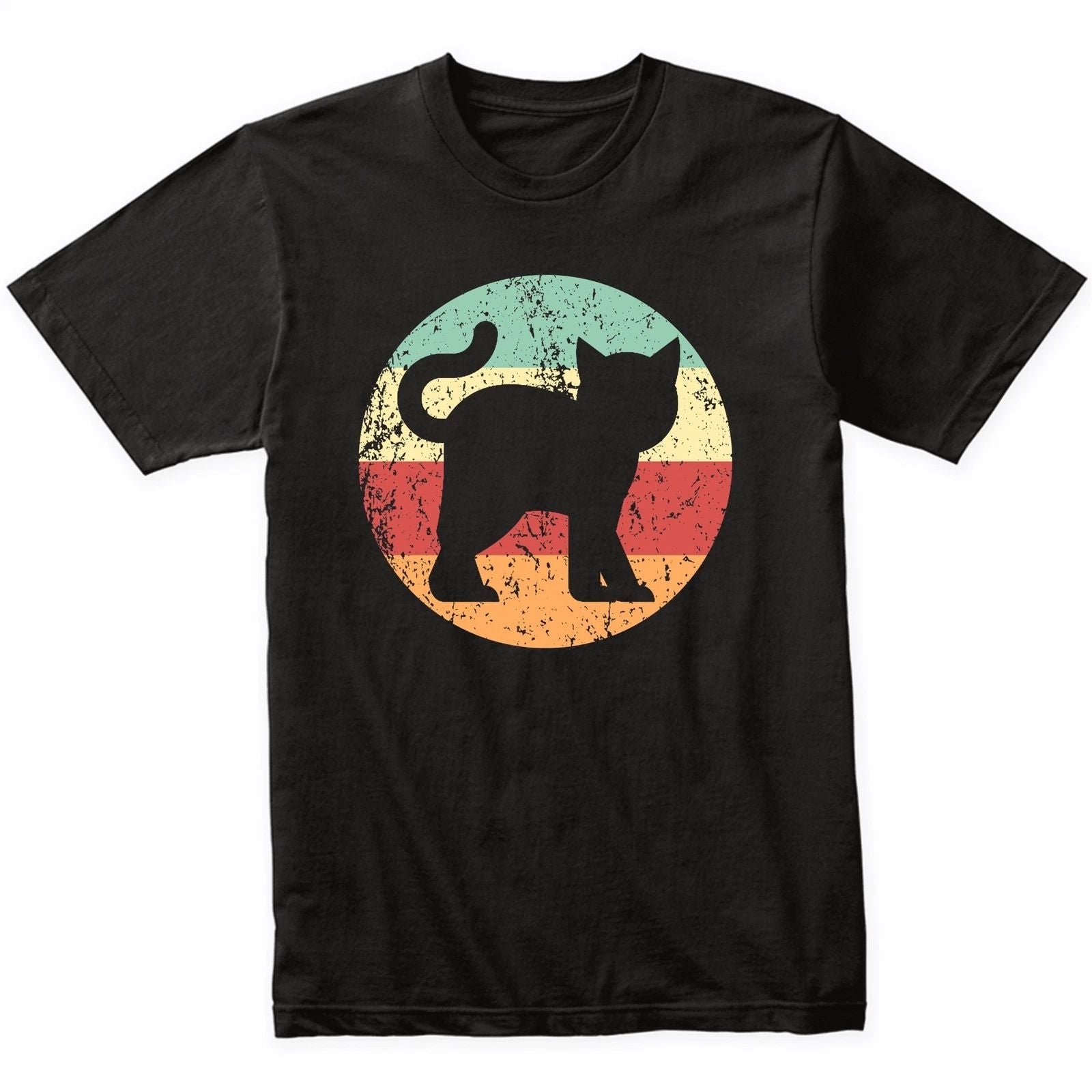 Cat Lover Retro Kitten Icon T-Shirt - Retro Colors