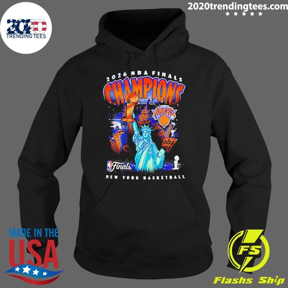 New York Knicks 2026 NBA Finals Champions Statue of Liberty NYC Skyline Shirt
