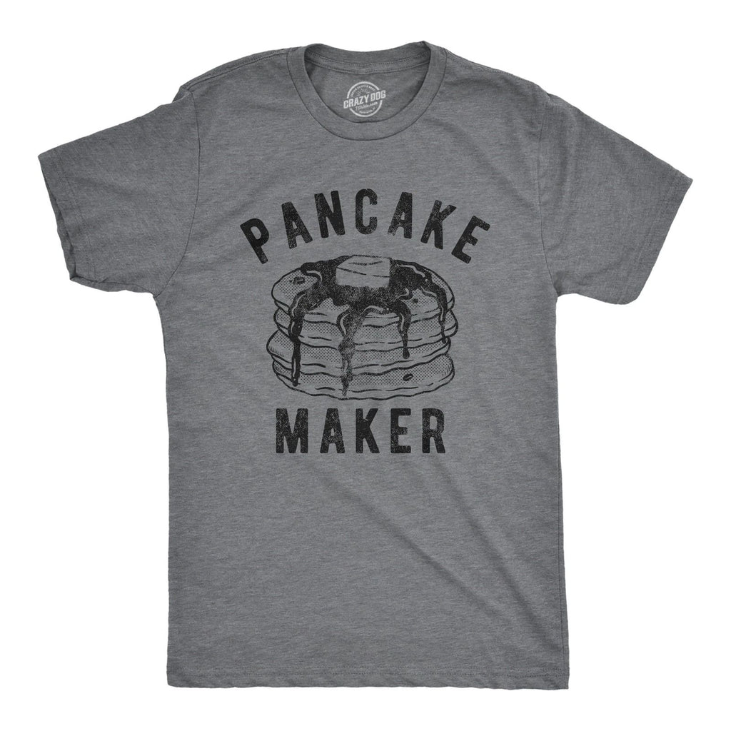 Mens Pancake Maker T Shirt Funny Breakfast Food Syrup Cute Morning Novelty Tee