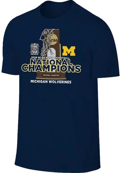 Michigan Wolverine 2026 Men's Basketball National Champions Trophy T Shirt