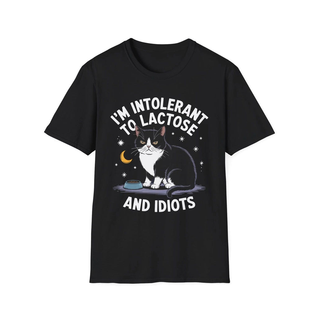 I'm Intolerant To Lactose And Idiots Funny Lactose Free Cat Lover Gift T Shirt