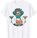 Funny Martini Cat Lover Pun T Shirt Cute Drinking Humor Graphic Tee