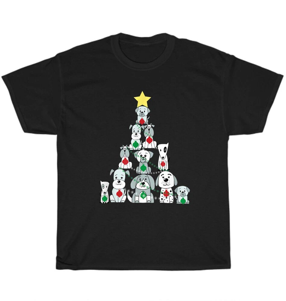 Dog Tree Christmas Pajama Light Xmas Pet Puppy Lover T-Shirt Unisex Tee Gift NEW