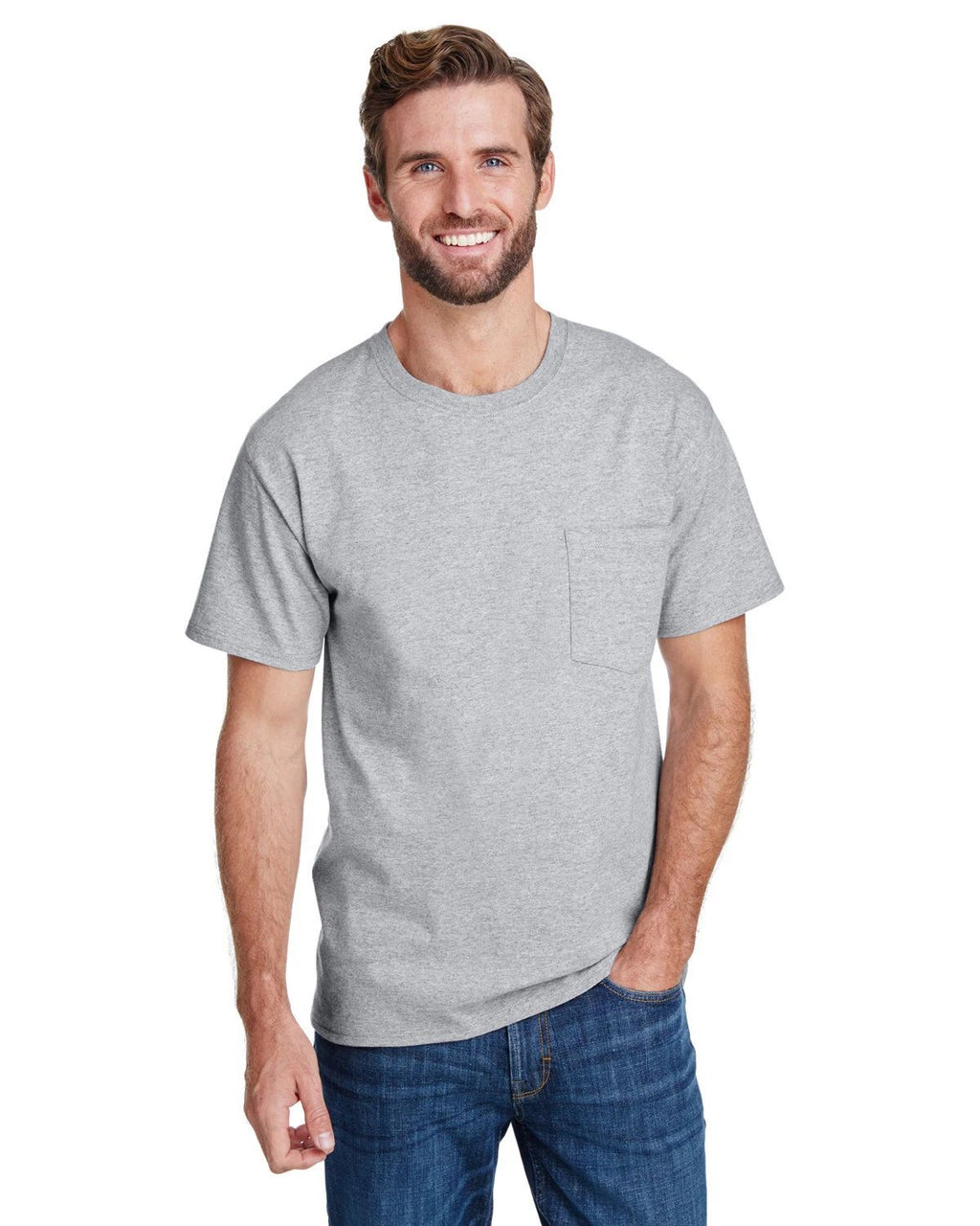 Hanes Adult Workwear Pocket Stylish T Shirt Casual Plain T-Shirt - W110