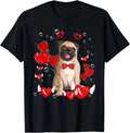 Valentines Day Pug dog Heart Couples Love Day Dog Lover T-Shirt.