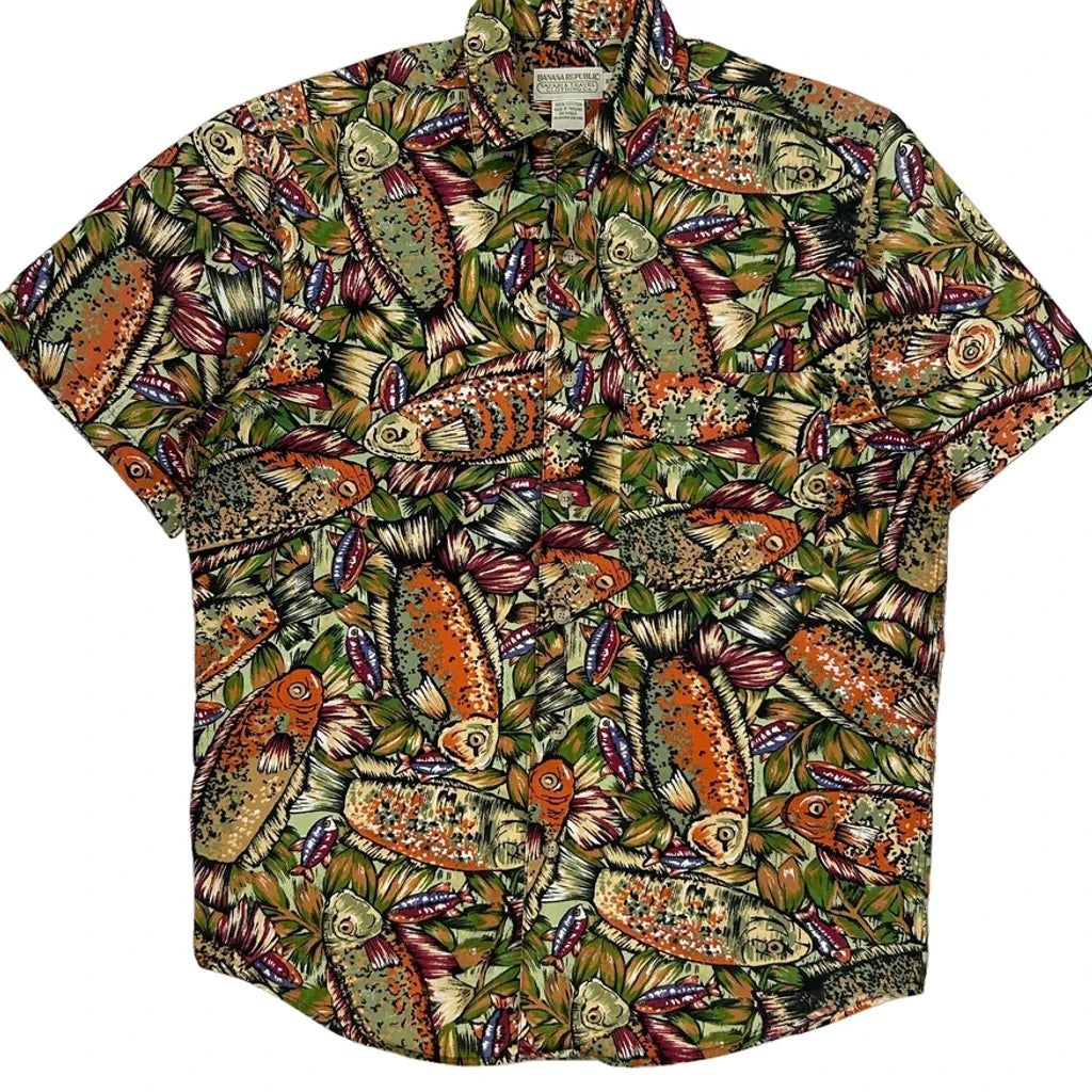 Banana Republic Hawaiian Shirt - XS Multicoloured Cotton
