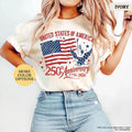 America 250th Anniversary Shirt  Patriotic Eagle Tee  Distressed