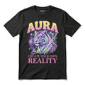 Aura Tiger T-Shirt Create Your Own Reality Vaporwave Aesthetic Graphic Tee Black