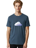 Kawaii-Cloud Mens Graphic Tee, 100% Cotton, Casual Summer Wear