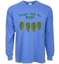 long sleeve t-shirt for men hangin' with my buds funny pot shirt weed 420 stoner