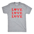 Mens Love Love Love Hearts T Shirt Cute Valentines Day Tee