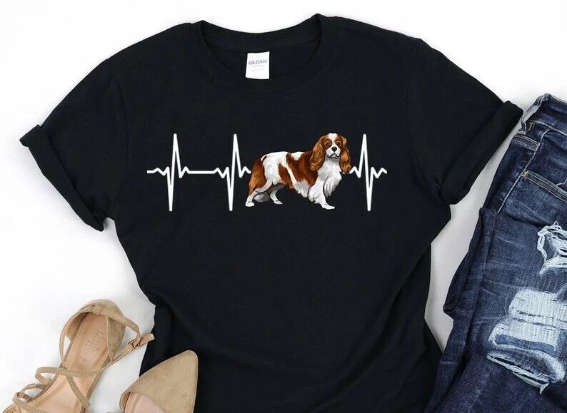Cavalier King Charles Spaniel Dog Heartbeat Shirt, Dog Lover Gift, I Love M
