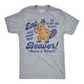 Mens Funny T Shirts Eat A Beaver Save A Tree Sarcastic Graphic Novelty Tee For