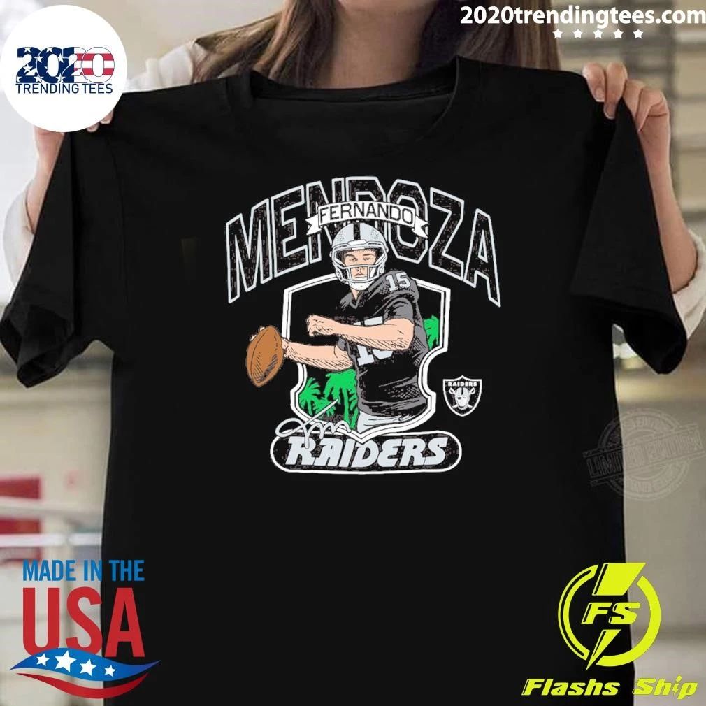 Las Vegas Raiders Fernando Mendoza Las Vegas Raiders Homage Caricature Player Tri-Blend Shirt