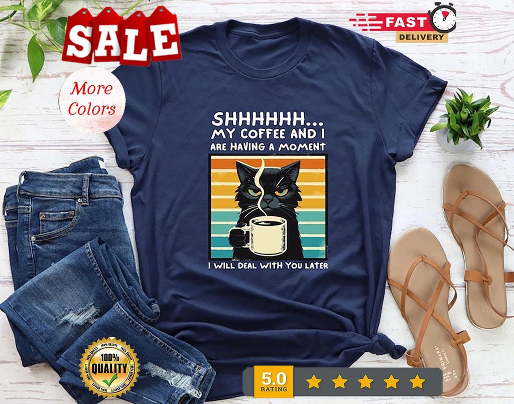 Funny Coffee Cat Shirt, Sarcastic T Shirt, Cat Mama Shirt, Coffee Lover Tee, ...