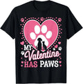 My Valentine Has Paws Funny Cat Dog Lover T-Shirt