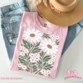 Comfort Colors Checkered Flower Shirt Aesthetic Boho Floral Graphic Tee