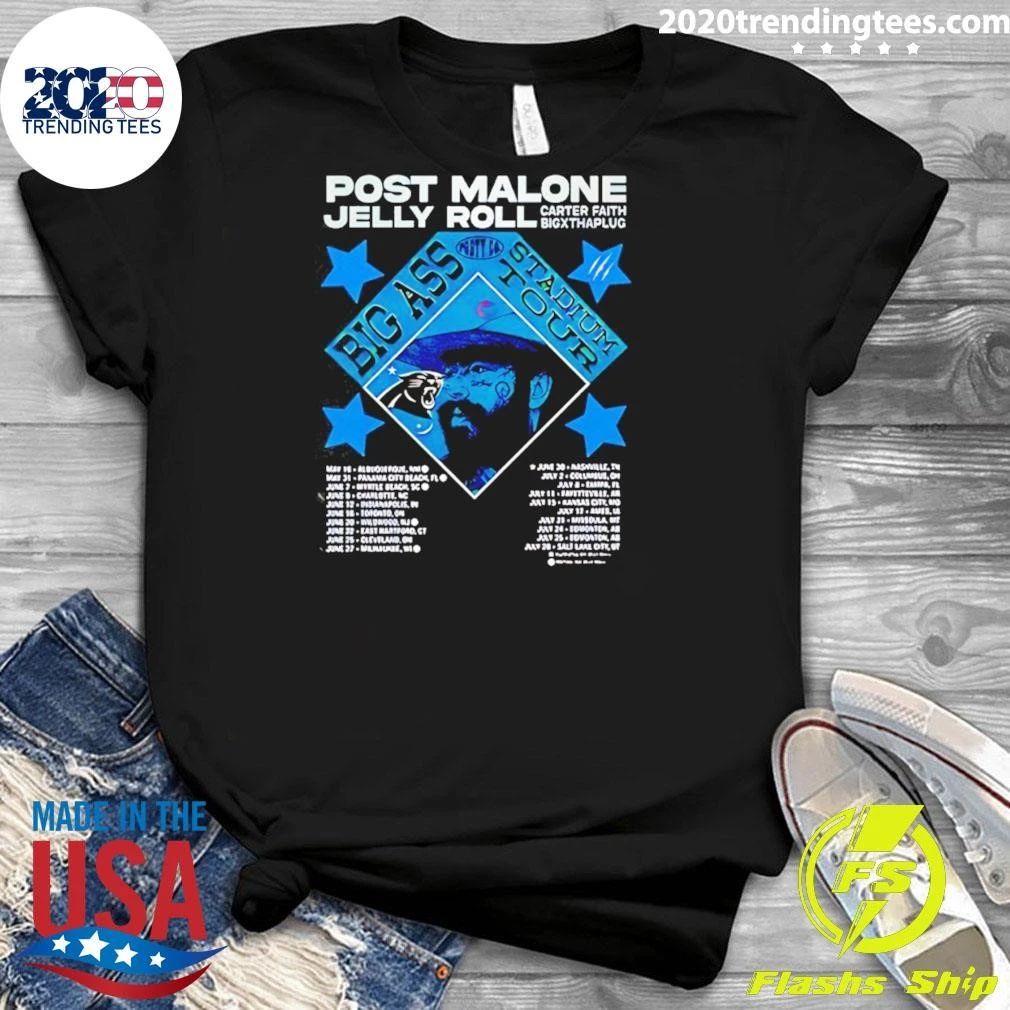 Charlotte Panthers X Post Malone Jelly Roll Big Ass Stadium Tour 2026 Shirt