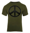 Olive Drab Peace T-Shirt Retro Symbol Sign Logo Fashion Tee