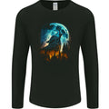 Moon and Wolf Fantasy Mens Long Sleeve T-Shirt