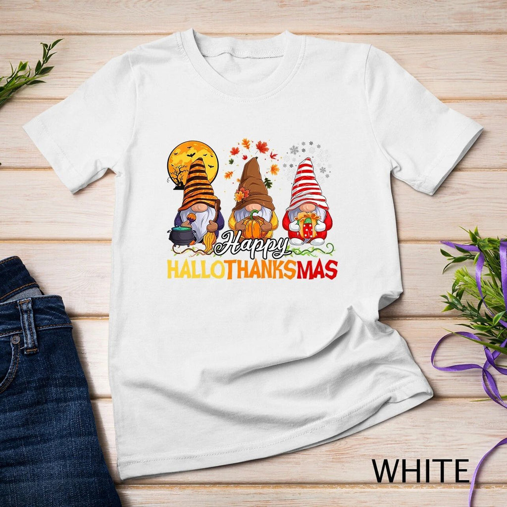 Cute Halloween Christmas Fall Shirt Girls Women Kids Gnomes Unisex T-shirt