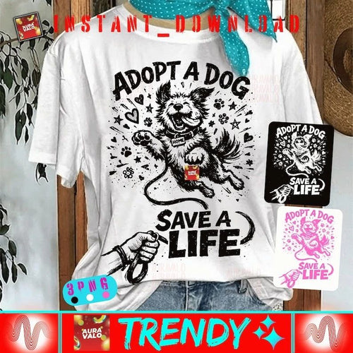 Adopt Dog Save Life T-Shirt National Dog Lover
