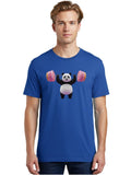 Panda-Lifting-Donuts-3 Mens Graphic Tee, 100% Cotton, Casual Summer Wear