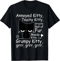 Angry Cat Kitten Lover Funny Attitude Fur Pet Owner T-Shirt Gift Full