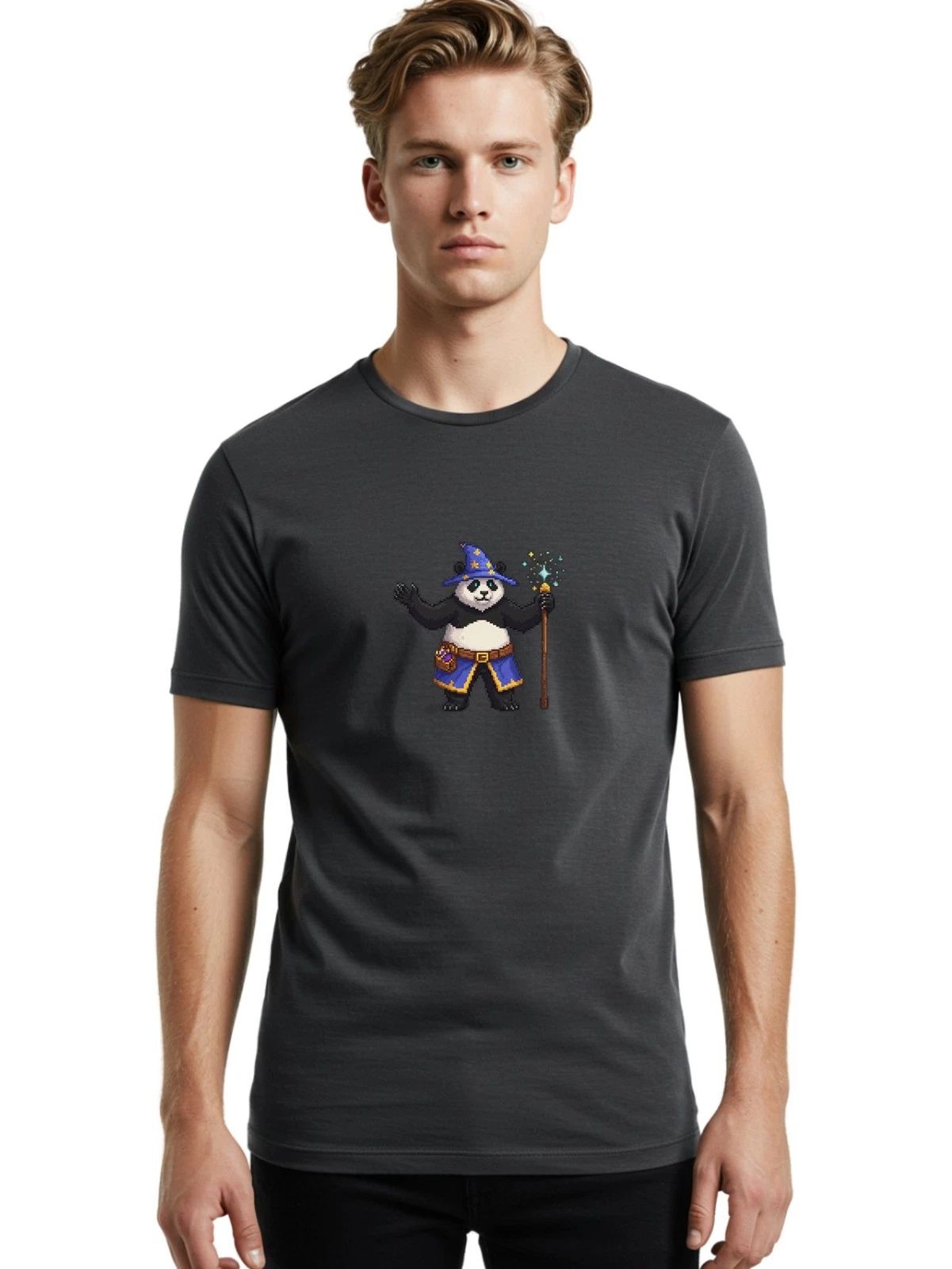 Panda-Wizard-2 Mens Graphic Tee, 100% Cotton, Casual Summer Wear