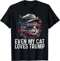 Even My Cat Loves Trump 2024, Cat Lover American Flag T-Shirt ,Unisex Tee