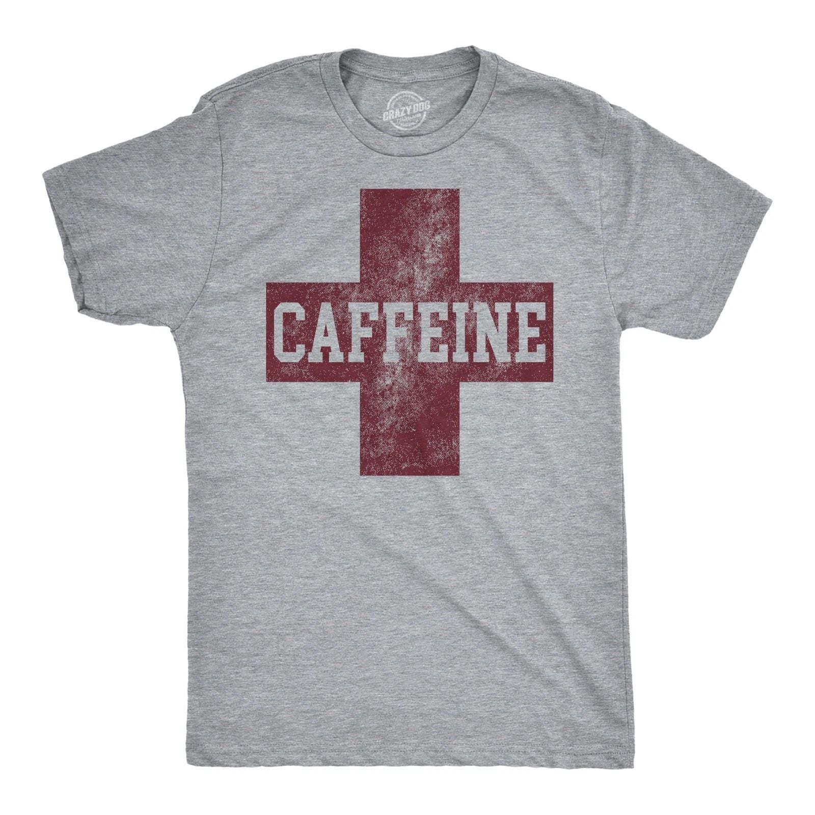 Mens Funny T Shirts Caffeine Red Cross Sarcastic Coffee Graphic Novelty Tee For