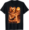 Yorkie Howling to The Moon Funny Vintage 90s Dog Lover T-Shirt
