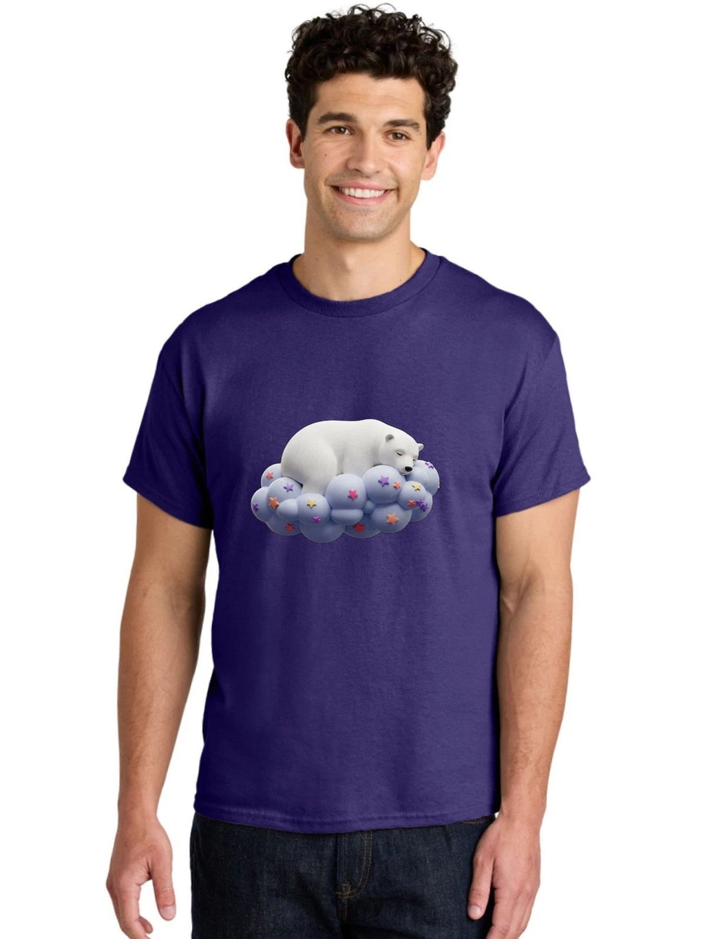 Sleeping-Polar-Bear-7 Mens Graphic Tee, 100% Cotton, Casual Summer Wear