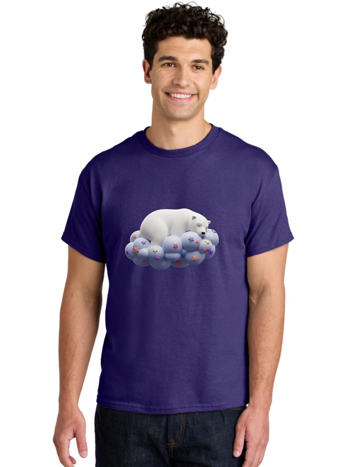 Sleeping-Polar-Bear-7 Mens Graphic Tee, 100% Cotton, Casual Summer Wear