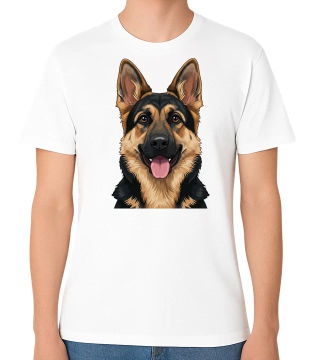 German Shepherd Portrait Art Unisex T-Shirt Dog Lover Gift Tee