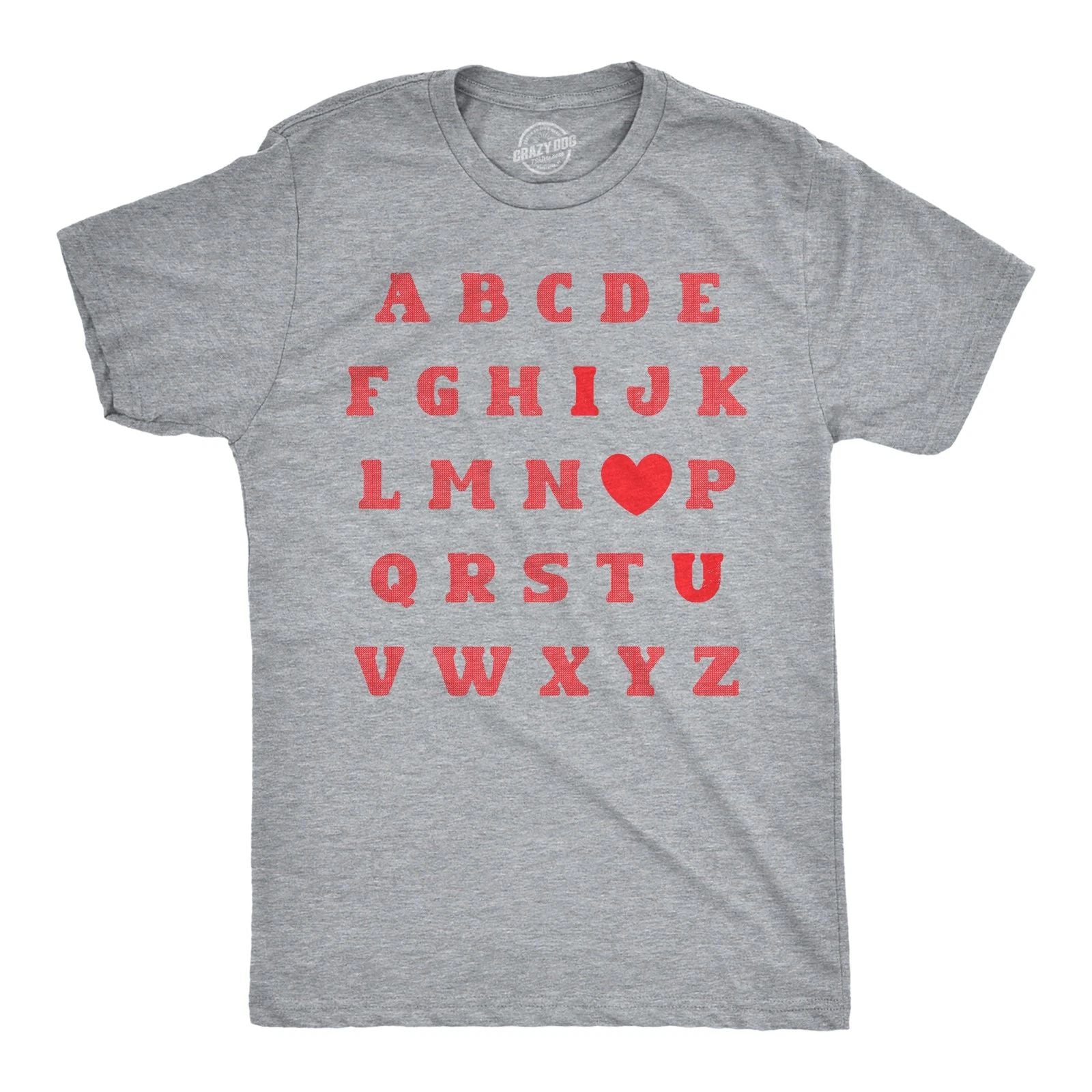 Mens Valentine Alphabet T Shirt Funny Cute Valentines Day Gift Lovers Tee for