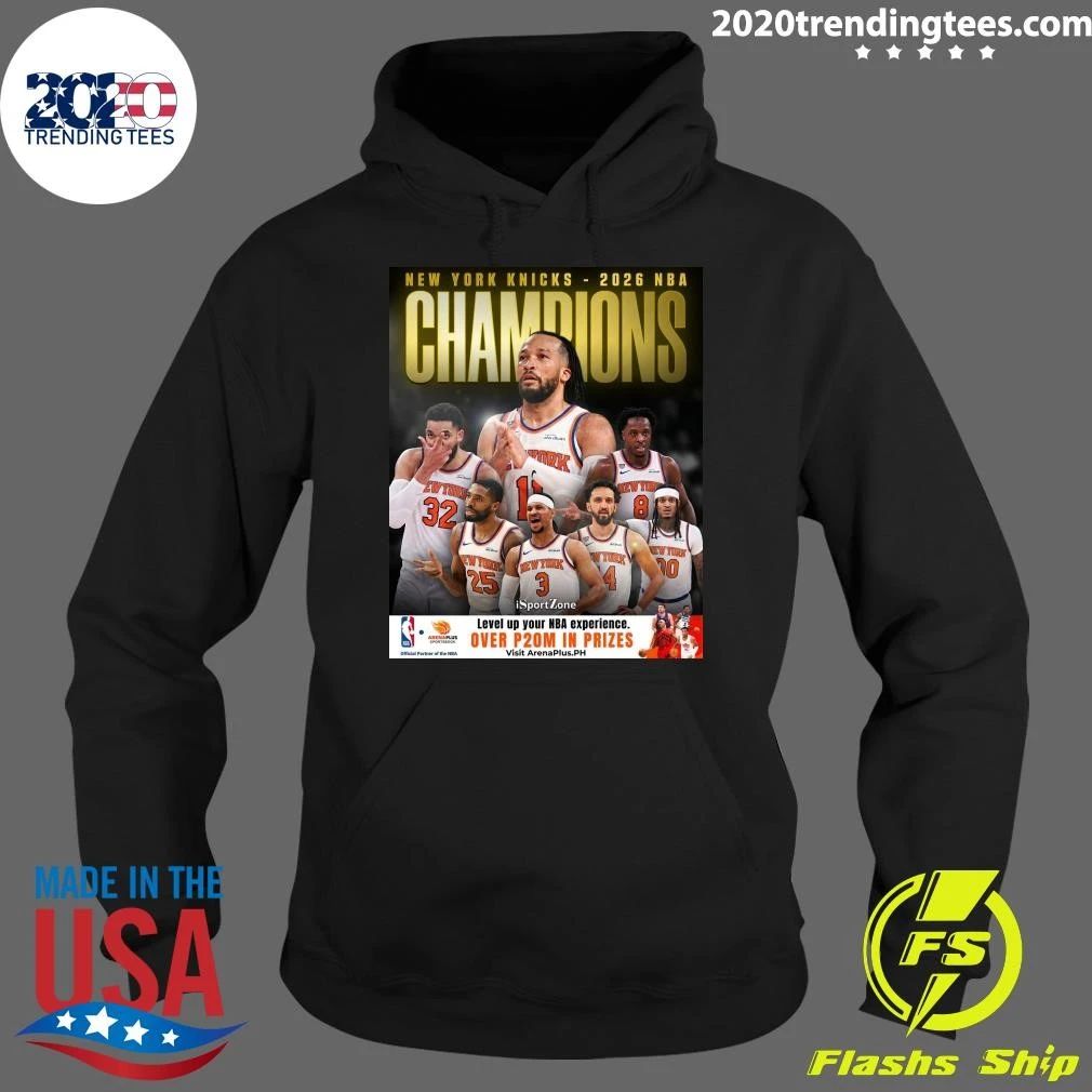 New York Knicks 2026 NBA Champions Level Up Your NBA Experience Over P20m In Prizes Shirt