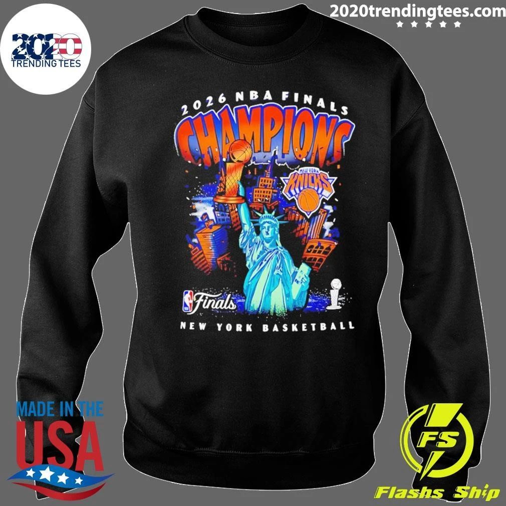 New York Knicks 2026 NBA Finals Champions Statue of Liberty NYC Skyline Shirt