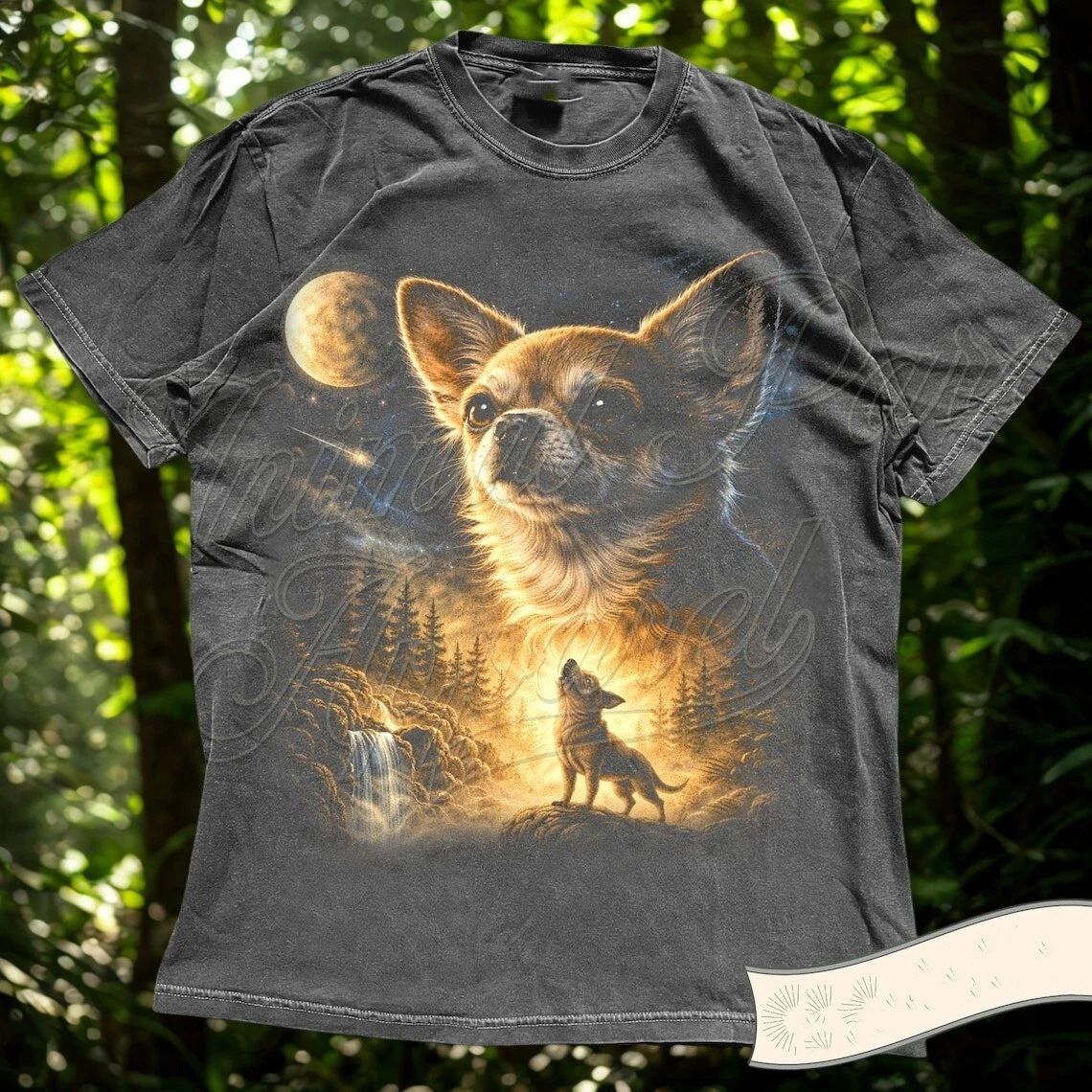 Chihuahua Wolf Moon T-Shirt – Mystical Forest Chihuahua Dog Lover Graphic Tee