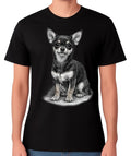 Chihuahua T-Shirt Realistic Small Dog Lover Graphic Gift Unisex Tee