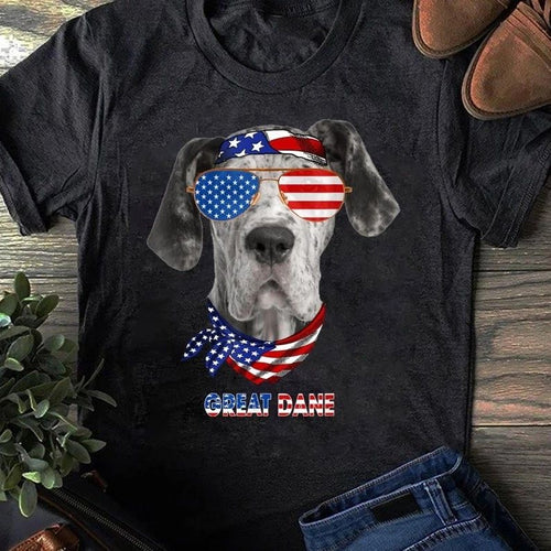 American Flag Shirts Great Dane Dog Lover Gifts T-Shirt - Gift for Dog Lovers...