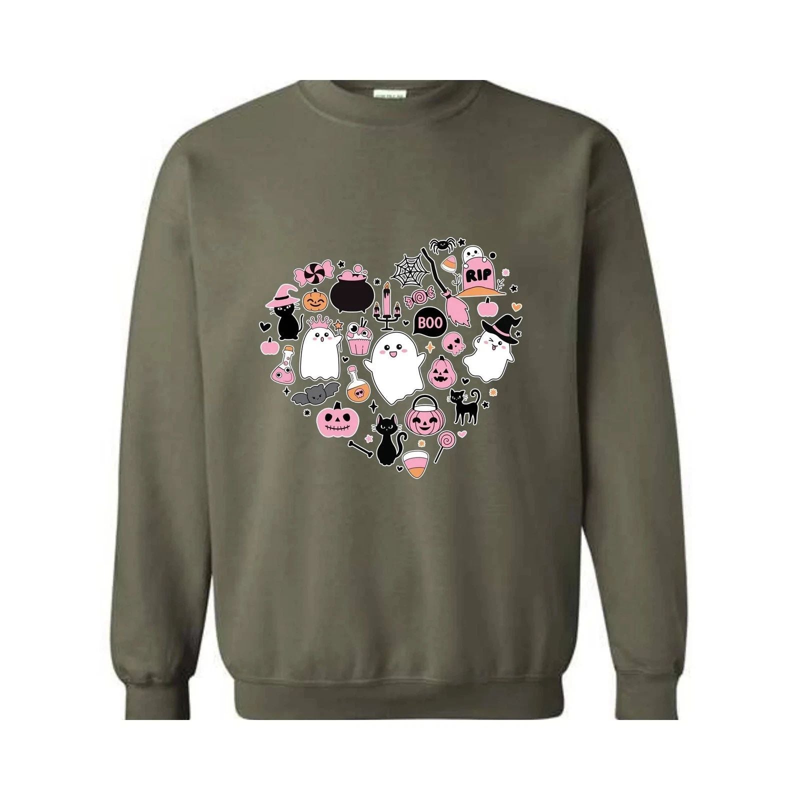 Cute Halloween Sweatshirt, Boo Shirt, Halloween Gift Sweater, Spooky Vibes Sweat