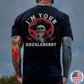 I'M YOUR HUCKLEBERRY Skeleton Print Men's T-Shirt