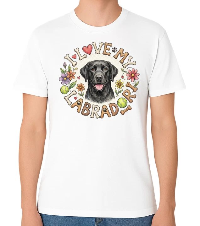 I Love My Labrador Graphic Unisex T-Shirt Dog Lover Cute Pet Tee