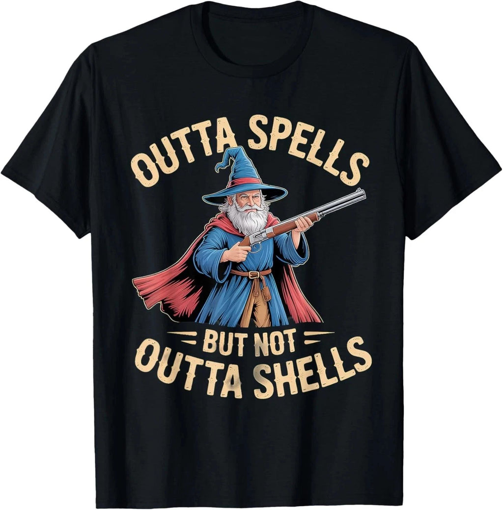 Outta Spells But Not Outta Shells Funny Fantasy T-Shirt S-4XL