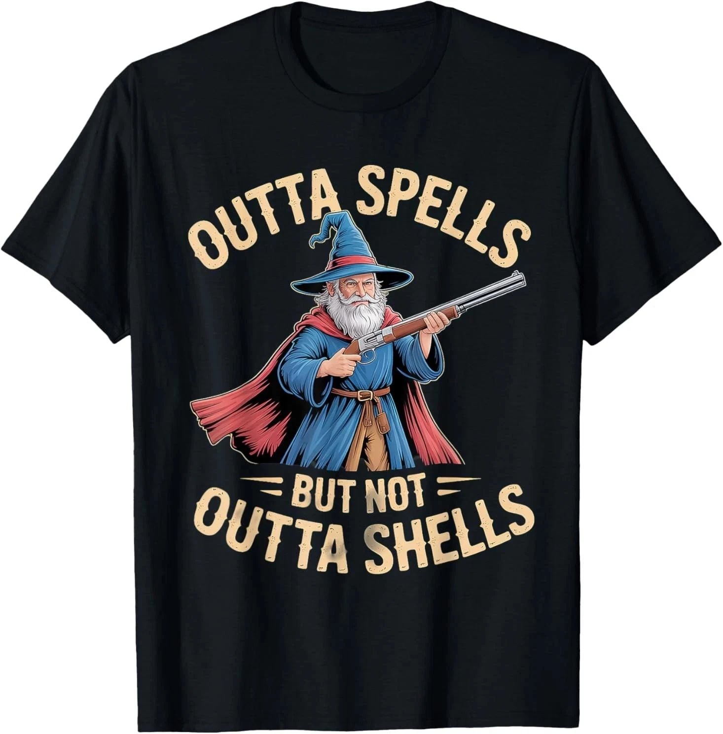 Outta Spells But Not Outta Shells Funny Fantasy T-Shirt S-4XL